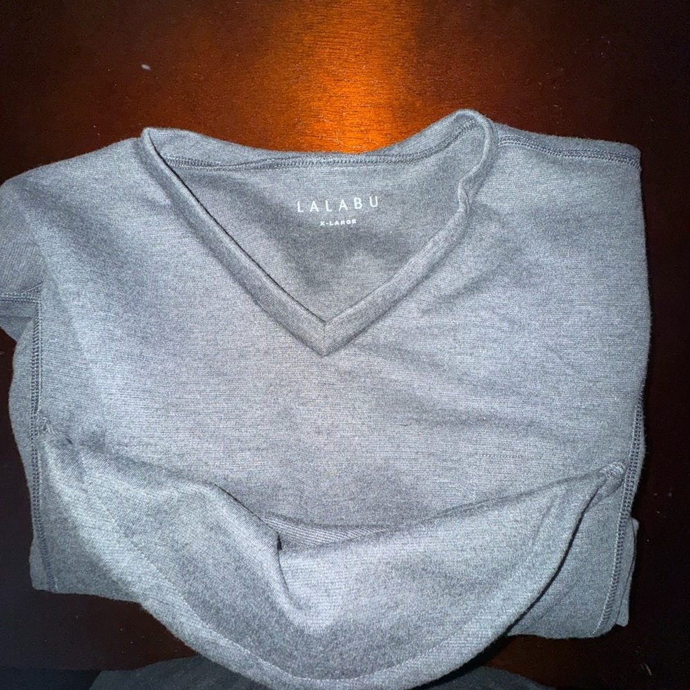 Lalabu Gray V-Neck Top